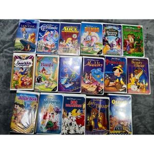 Vintage Disney Black Diamond Masterpiece VHS Video Tape *Lot of 17 Clamshell